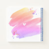 Carnet Aquarelle rose femme Carré de script réussi (Dos)