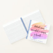 Carnet Aquarelle rose Femme réussie Script Gratitude (Intérieur)