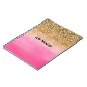 Carnet Aquarelle rose fille Parties scintillant or Glitz (Côté gauche)