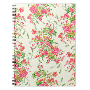 Carnet aquarelle rose fleur motif abstrait, art, dos