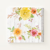 Carnet Aquarelle rose fleurie nom rustique (Dos)