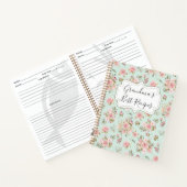 Carnet Aquarelle Rose Fleurs Floral Grandma Recette (Intérieur)