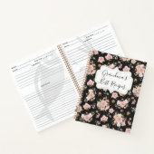 Carnet Aquarelle Rose Fleurs Floral Grandma Recette (Intérieur)