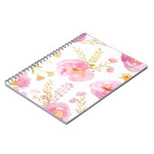 Carnet Aquarelle rose Floral (Côté gauche)