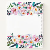 Carnet Aquarelle rose Floral Nommé Bloc-notes (Dos)