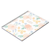 Carnet Aquarelle rose Floral Personnalisé (Côté gauche)