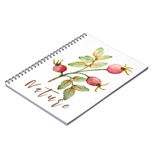 Carnet Aquarelle rose hanches (Côté gauche)