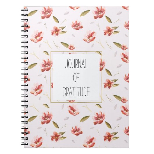 Carnet Aquarelle rose Jardin Floral (Devant)