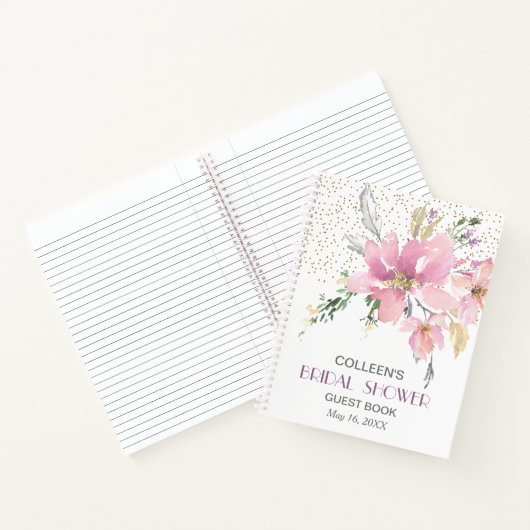 Carnet Aquarelle rose Lavender Floral Douche Invité (Intérieur)