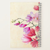Carnet Aquarelle rose Magnolia personnalisée (Verso)