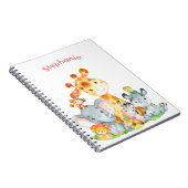 Carnet Aquarelle rose mignonne Safari Jungle Animaux (Côté Droit)