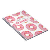 Carnet Aquarelle rose moderne douce comme les beignets Ci (Côté Droit)