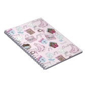 Carnet Aquarelle rose Noël personnalisé fille (Côté Droit)