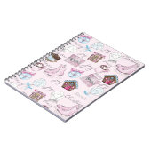 Carnet Aquarelle rose Noël personnalisé fille (Côté gauche)