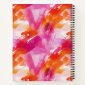 Carnet Aquarelle rose orange Recettes Abstraites (Dos)