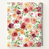 Carnet Aquarelle rose pâle Floral Boho Custom Family (Dos)