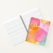 Carnet Aquarelle rose pâle Nom du monogramme du script pe (Intérieur)