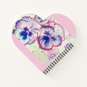 Carnet Aquarelle rose Pansy Pansies florale Fleur Blush (Dos)