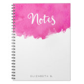 Carnet Aquarelle rose Peinture "Notes" (Devant)