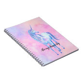 Carnet Aquarelle rose Purple Unicorne (Côté Droit)