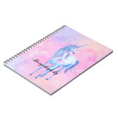 Carnet Aquarelle rose Purple Unicorne (Côté gauche)