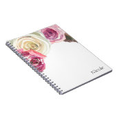 Carnet Aquarelle Rose rose et blanc Chic crème florale (Côté Droit)