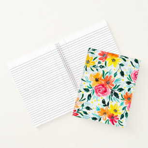 Carnet Aquarelle rose-rose-jaune