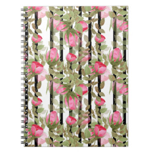 Carnet Aquarelle rose roses fleurs florales romantique pr