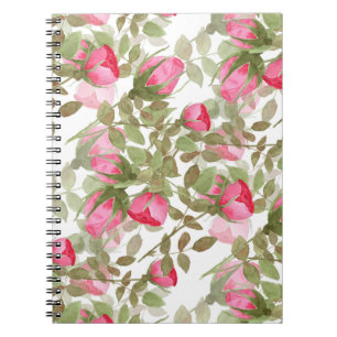 Carnet Aquarelle rose roses fleurs florales romantique pr