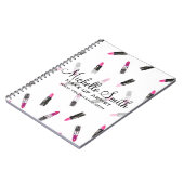 Carnet Aquarelle rose rouge à lèvres marque de maquillage (Côté gauche)