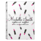 Carnet Aquarelle rose rouge à lèvres marque de maquillage (Devant)