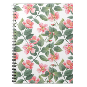 Carnet Aquarelle Rose sauvage Floral sans joint