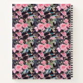 Carnet Aquarelle Rose Vintage rose Roses personnalisable (Dos)