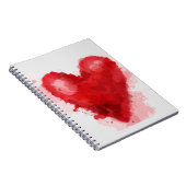Carnet Aquarelle rouge coeur gothique fille valentine (Côté Droit)