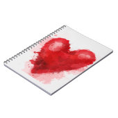 Carnet Aquarelle rouge coeur gothique fille valentine (Côté gauche)