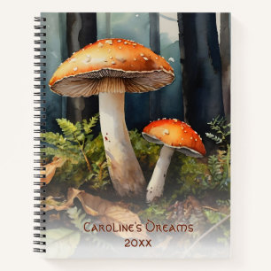 Carnet Aquarelle rouge Toadstool ・ Fall Forest Cottagecor