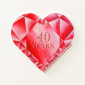 Carnet Aquarelle Ruby Heart 40e anniversaire de Mariage (Dos)