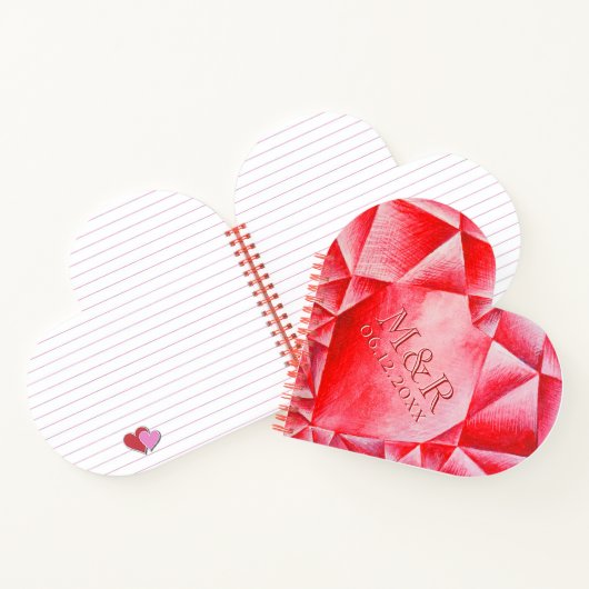 Carnet Aquarelle Ruby Heart 40e anniversaire de Mariage (Intérieur)