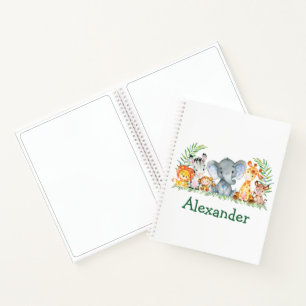 Carnet Aquarelle Safari Jungle Animaux Dessin des enfants