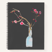 Carnet Aquarelle sakura fleurs de cerisier rose (Devant)