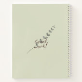Carnet Aquarelle simple florale Vert sage moderne (Dos)