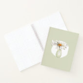 Carnet Aquarelle simple florale Vert sage moderne (Intérieur)