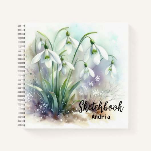 Carnet Aquarelle Snowdrop Flowers Sketchbook (Devant)