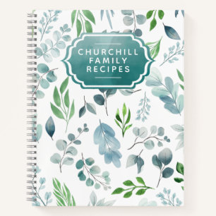 Carnet Aquarelle stylish Botanical Personnalisé Recette