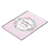 Carnet Aquarelle Succulente Cactus & Bois rustique Bohème (Côté gauche)