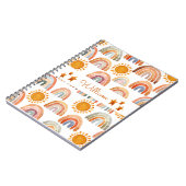 Carnet Aquarelle Terre moderne Boho Nom arc-en-ciel (Côté gauche)