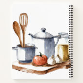 Carnet Aquarelle thème cuisine recette personnalisée (Dos)