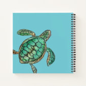 Carnet Aquarelle Tortue bleu océan (Dos)