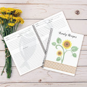 Carnet Aquarelle tournesol En vichy famille Recette