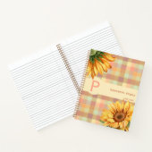 Carnet Aquarelle Tournesol Pays Monogramme Planté (Intérieur)